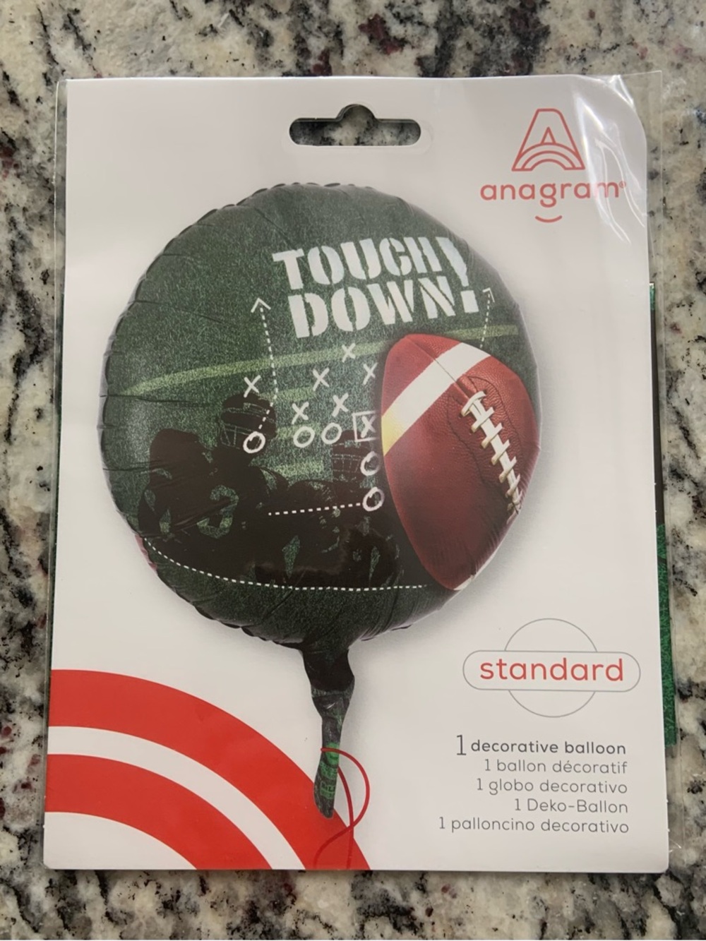 Anagram Green 'Touchdown' Football Party Balloon- BNWT